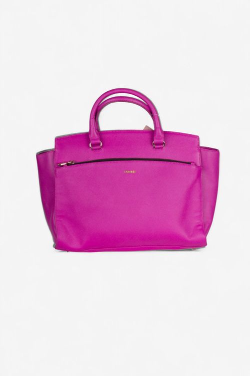 Cartera grande de cuero Prune