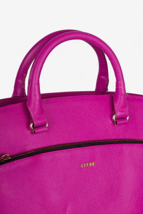 Cartera grande de cuero Prune