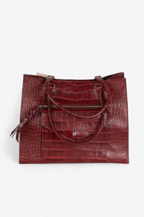 Cartera grande de cuero Prune
