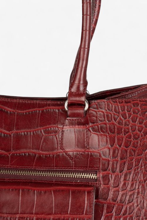 Cartera grande de cuero Prune